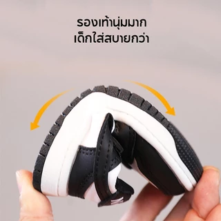 รองเท้าผ้าใบเด็ก รองเท้าเด็ก ดำ/ขาว กันลื่น ระบายอากาศได้ นุ่มสบาย สำหรับเด็กชายและเด็กผู้หญิง🌻การจัดส่งที่รวดเร็ว