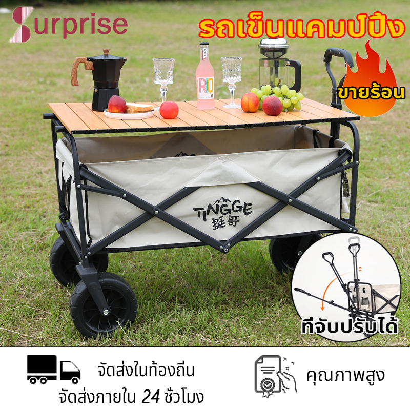 [พร้อมส่ง] รถเข็นล้อโต รถเข็นพับ รถเข็นของ รถลาก รถเข็นแคมปิ้งล้อยางตันมีลูกปืน รถเข็นแข็งแรง รับน้ำหนักได้ถึง 300 กิโล