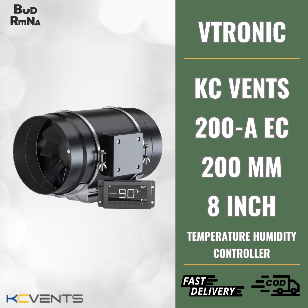 🚀 พร้อมส่ง KC Vents Vtronic พัดลมระบายอากาศ ขนาด 8 นิ้ว 200mm TEMPERATURE HUMIDITY CONTROLLER