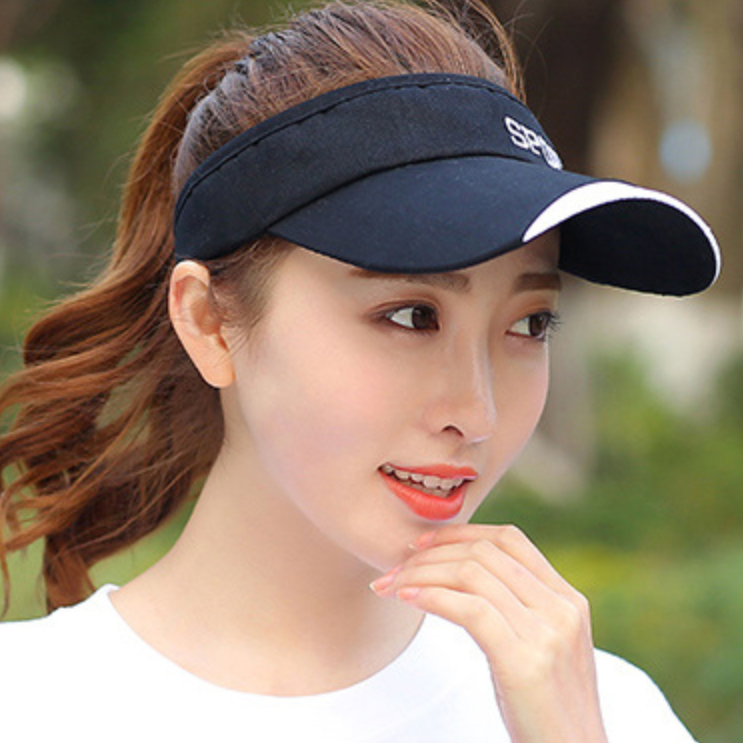 (มีตำหนิ) หมวกแก๊ปครึ่งใบ สำหรับกีฬากลางแจ้ง ใส่วิ่ง Sports Visor