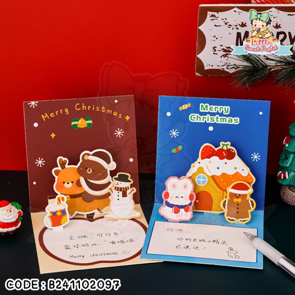 ✅พร้อมส่งในไทย✅  Christmas is coming 🎄🎅🏻การ์ดคริสต์มาส Pop up 3มิติ Christmas 🎅🏻 B241102097 - รูปที่ 3