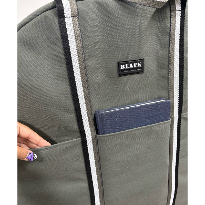 Rounded canvas bag  – กระเป๋าผ้าแคนวาส พัดลม JPX ไซส์16นิ้ว ไซส์20นิ้ว ราคา ถูกที่สุด ดีลบีเคเค แกลเลอรีภาพที่ 7