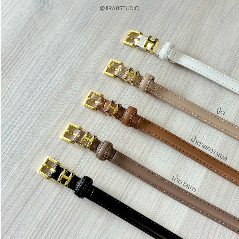 (ส่งจากไทย) เข็มขัดหนัง H belt เข็มขัดเส้นเล็ก คุณภาพดี (เอว 24-32 นิ้ว)