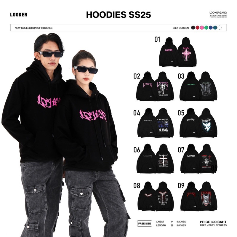 LOOKER  -  Hoodies เสื้อฮู้ดสกรีน