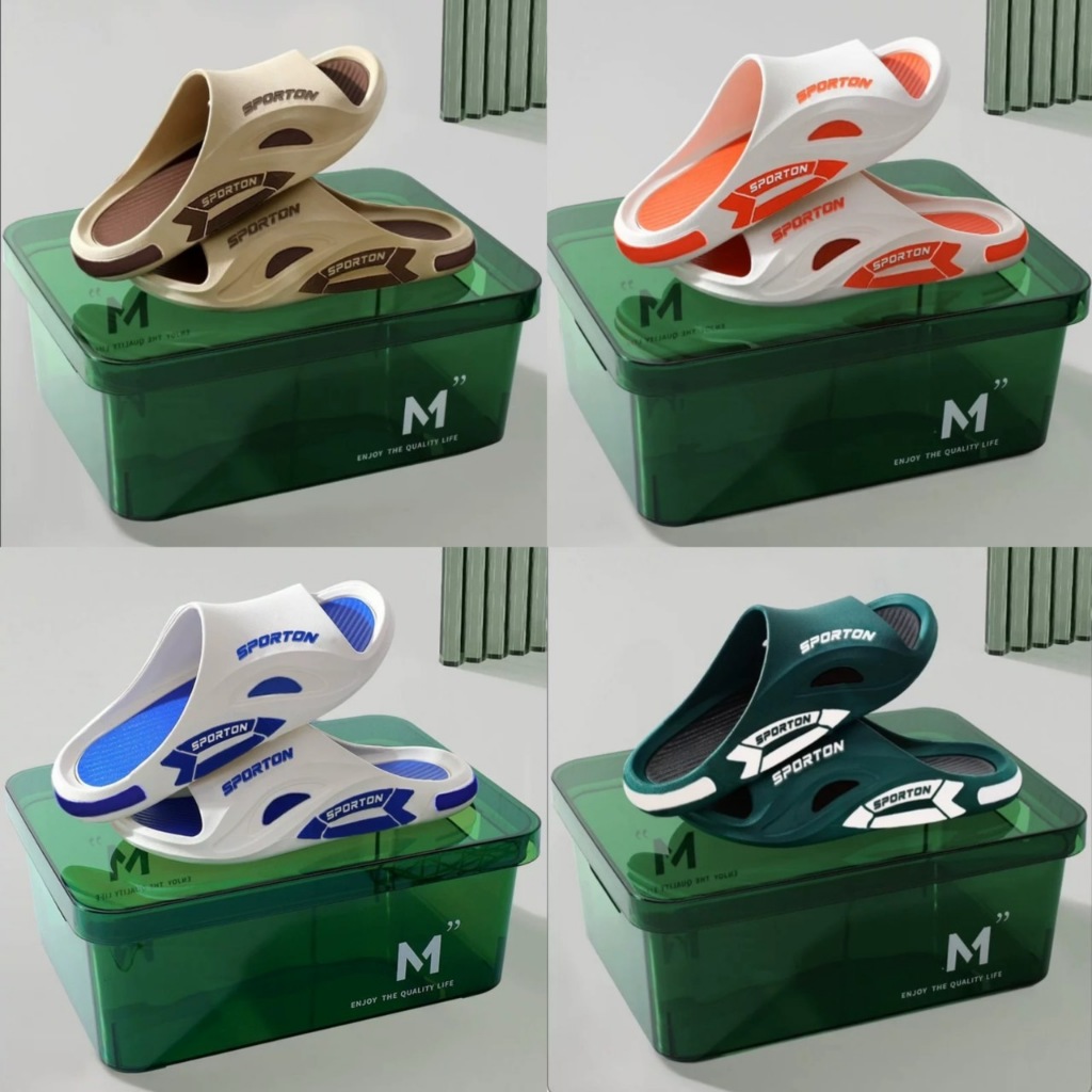 พร้อมส่งจากไทย【3301 】รองเท้าแตะแบบสวมลายตัวหนังสือสายปอร์ตห้ามพลาดมีหลายสี พื้นนุ่มหนาไม่เสียทรง