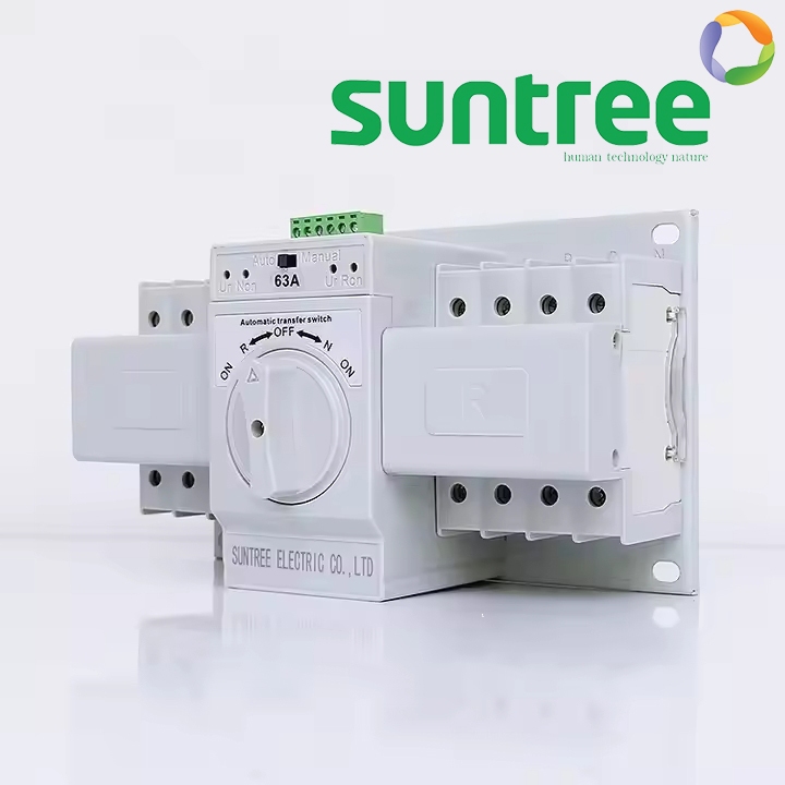 SQ8W-63 4P 3Phase 380VAC 63A สวิทช์สลับแหล่งจ่ายอัตโนมัติ Automatic transfer switch ( ATS ) ระบบโซล่