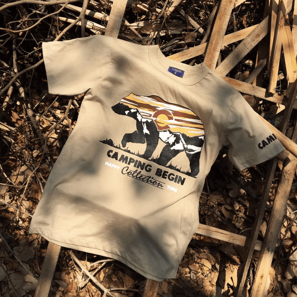 (พร้อมส่ง) เสื้อยืด CAMPING BEGIN - ผ้า Cotton100%