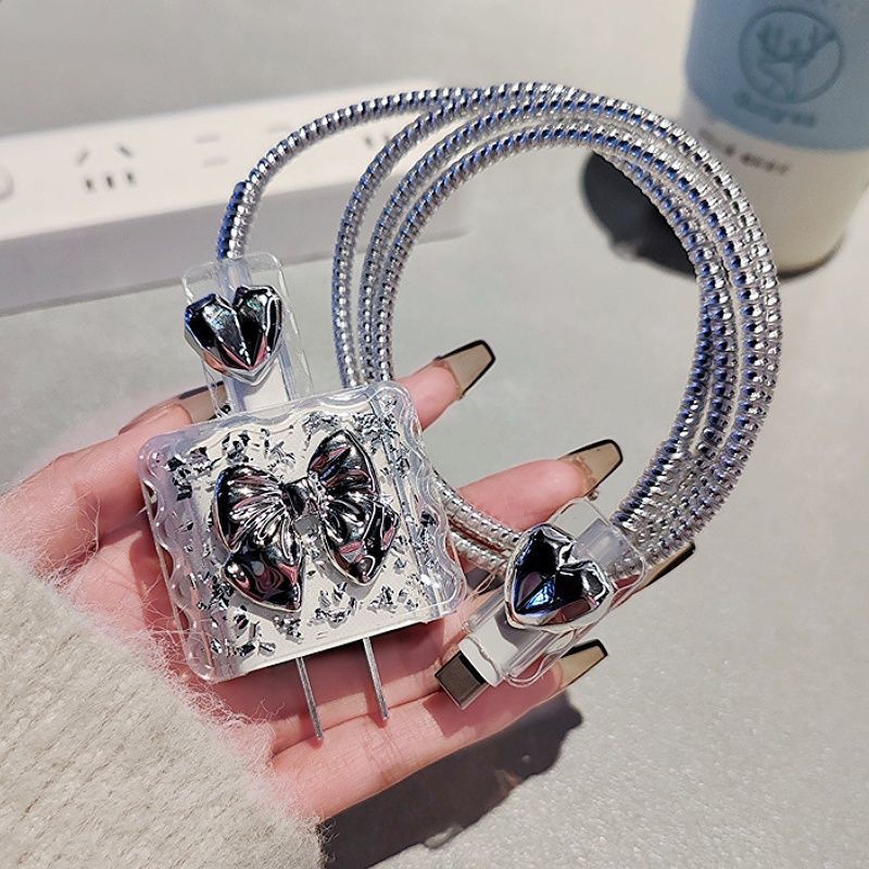 (1ชุด5ชิ้น) เคสถนอมสายชาร์จ 3D น่ารัก สำหรับ Charger Protector เคสป้องกันสายชาร์จแบบสร้างสรรค์เหมาะสำหรับ IP - รูปที่ 3