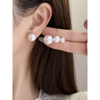ต่างหูเม็ดกลมมุก/สีเงิน/สีทองมีเจาะและหนีบหลายไซส์มี 4 สีให้เลือกร้านไทยพร้อมส่งทุกแบบค่ะ
