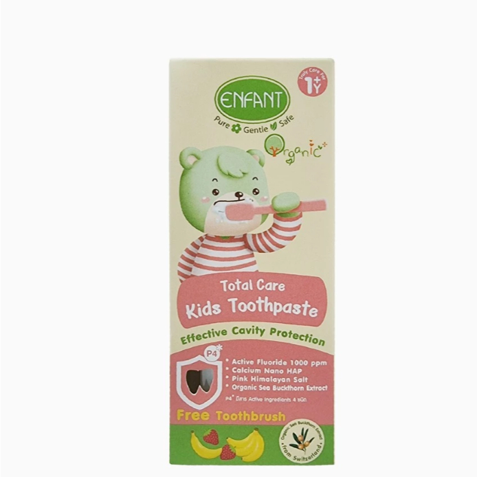 ENFANT (อองฟองต์) ORGANIC PLUS TOTAL CARE ยาสีฟันเด็ก กลิ่นสตรอเบอร์รี่ บานาน่า สำหรับเด็ก 1ปีขึ้นไป