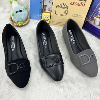 🔥รองเท้าคัทชู ไซส์.36 - 45 #หัวแหลม #ส้นแบน ดีไซน์งานอะไหล่แบรนด์เนม🔗 สวยๆด้านหน้า...พร้อมส่ง✅คน
