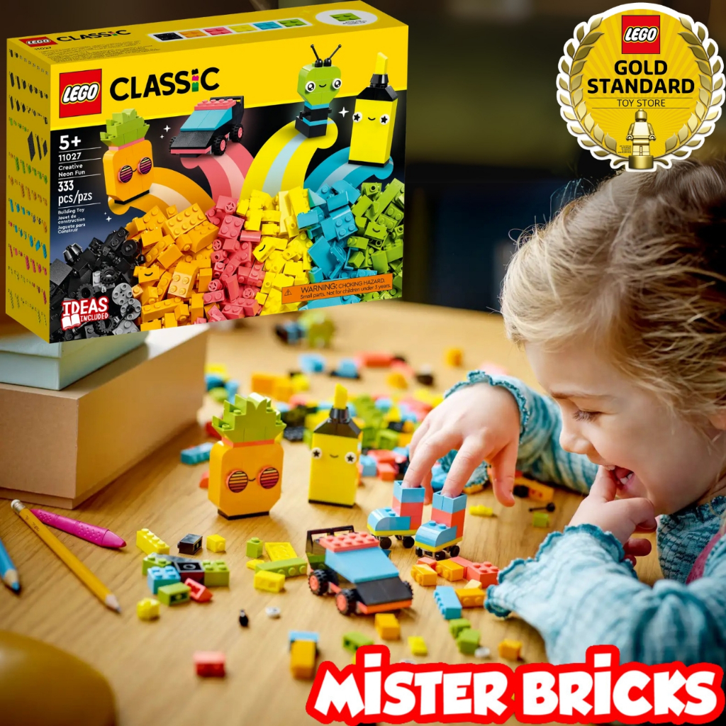 LEGO® Classic Creative Neon Fun 11027 บล็อกสร้างสรรค์สีสดใส ดวงตาสุดเจ๋ง สำหรับเด็ก 5+