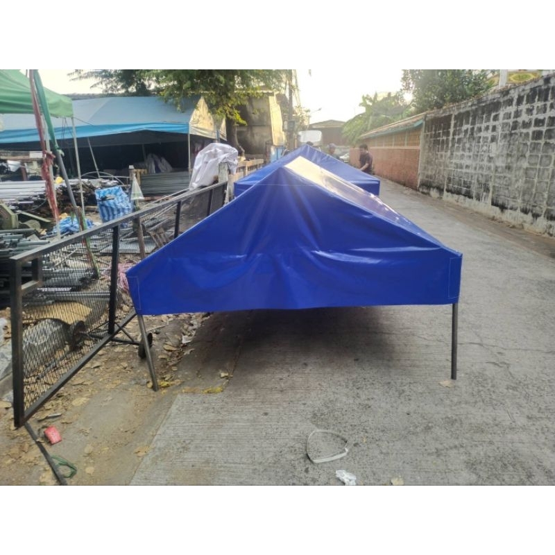 เต็นท์ประกอบ2×2  3×3  ทรงจั่วผ้ายูวี ผ้าใยแก้ว ได้ทั้งผ้าโครงครบชุด