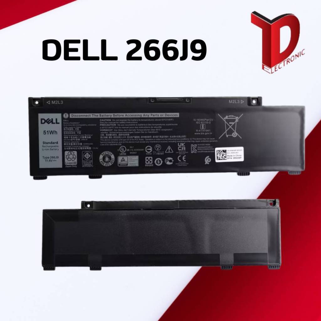 BATTERRY DELL 266J9 ORG ใช้ได้กับรุ่น Dell G3 3790 3590 3779 G5 5587 5590 5490 P116G