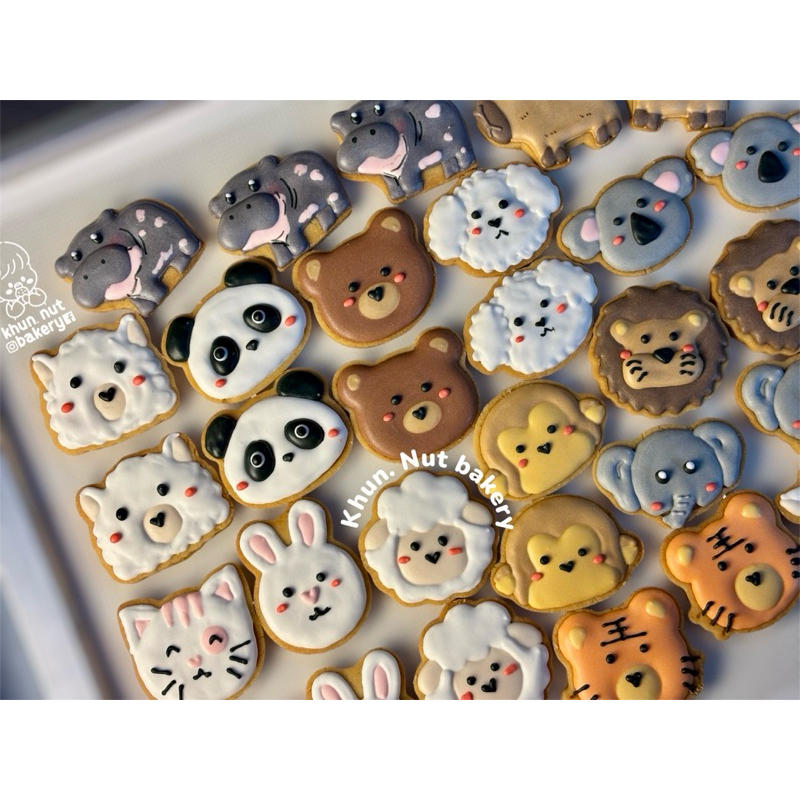 cookies royal icing. Animal cuteคุกกี้รอยัลไอซิ่ง ตรีมสัตว์น่ารัก