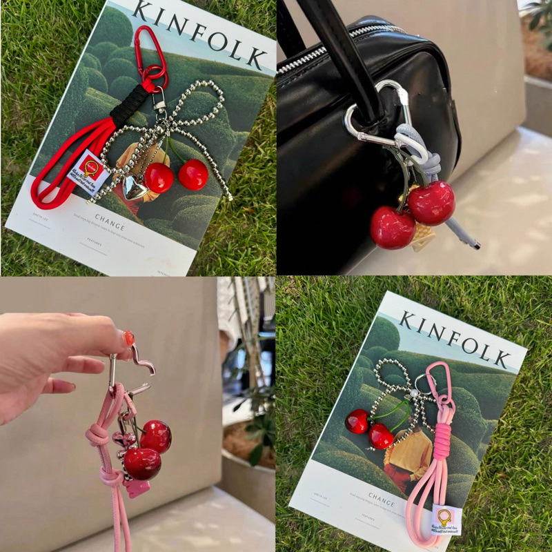 Keychain พวงกุญแจเชอรี่ เชือกพวงกุญแจ พร้อมส่ง
