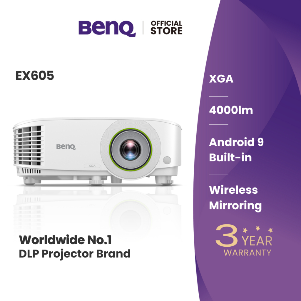 โปรเจคเตอร์ Benq EX605 ความสว่าง 4,000 ANSI Lumens สำหรับการศึกษา สีขาว