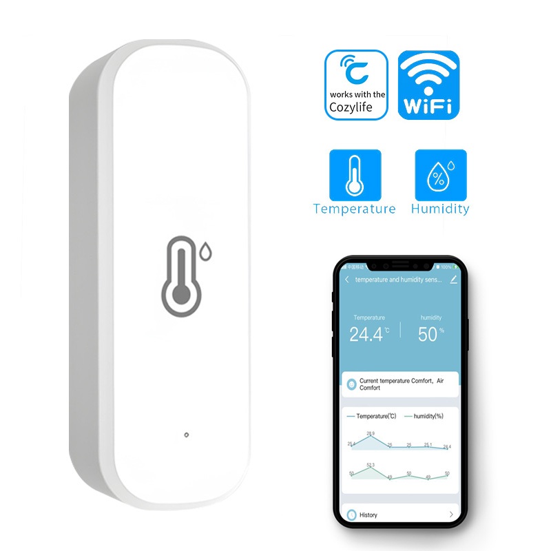 Tuya WiFi เซ็นเซอร์อุณหภูมิความชื้นในร่มเซ็นเซอร์แบตเตอรี่การตรวจสอบการประยุกต์ใช้ Alexa Google Home Voice