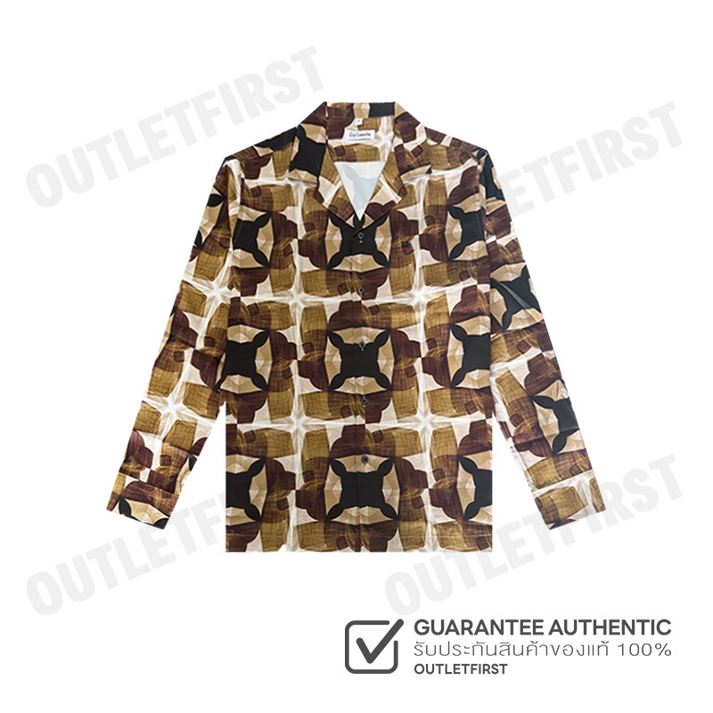 Guy Laroche รุ่น   Men's Long-Sleeved Printed Brown Shirt Code: BAB5201W2BR เสื้อเชิ้ตแขนยาว เสื้อเช