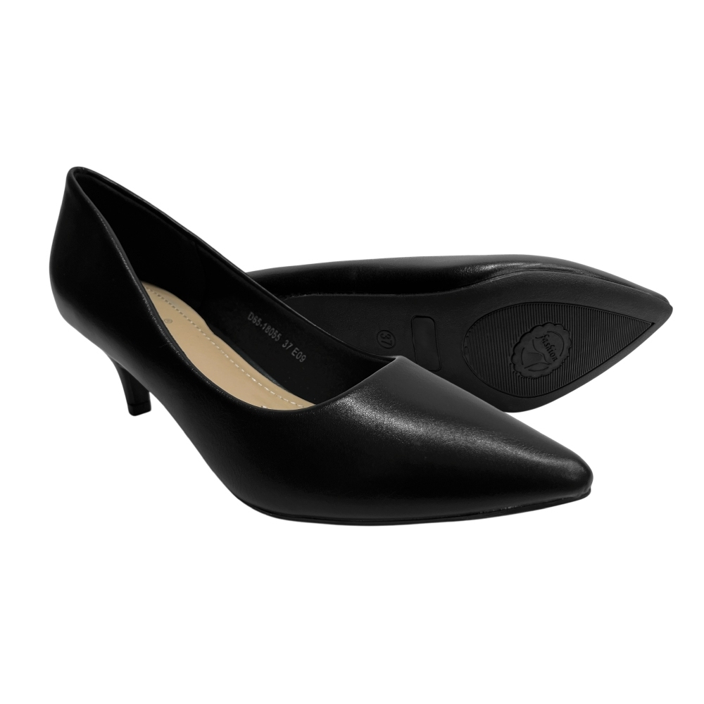 D'ARTE รองเท้าส้นสูง รองเท้าคัทชู มีส้น Madeline D65-18055 สี Black