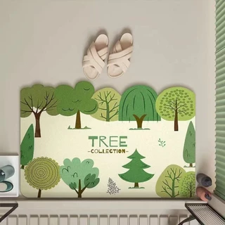 🏷️[Home] 🌳 พรมยาง 50x80 พรมตกเเต่งห้องนั่งเล่น พรมยางห้องน้ำ แผ่นดูดซับโคลนไดอะตอม Pu กันลื่น สไตล์ธรรมชาติ