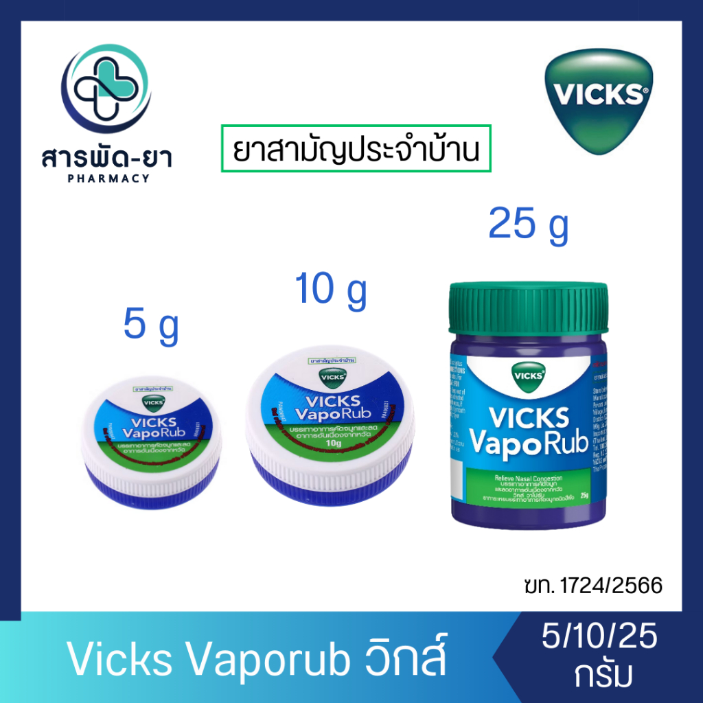 Vicks Vaporub วิคส์ วาโปรับ ขนาด 5g 10g และ 25g