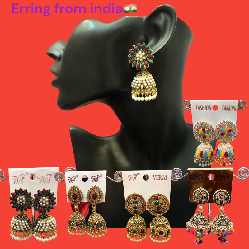✈️Erring form india ตุ้มหูอินเดียนำเข้ารุ่นใหม่ สินค้ามีมากมายหลายแบบ พร้องส่งในไทย