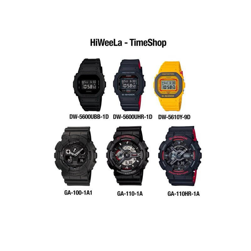 G-Shock นาฬิกาข้อมือผู้ชาย : DW-5610Y ,GA-100 ,GA-110 , DW-5600UBB ,DW-5600UHR ประกันศูนย์ 1 ปี