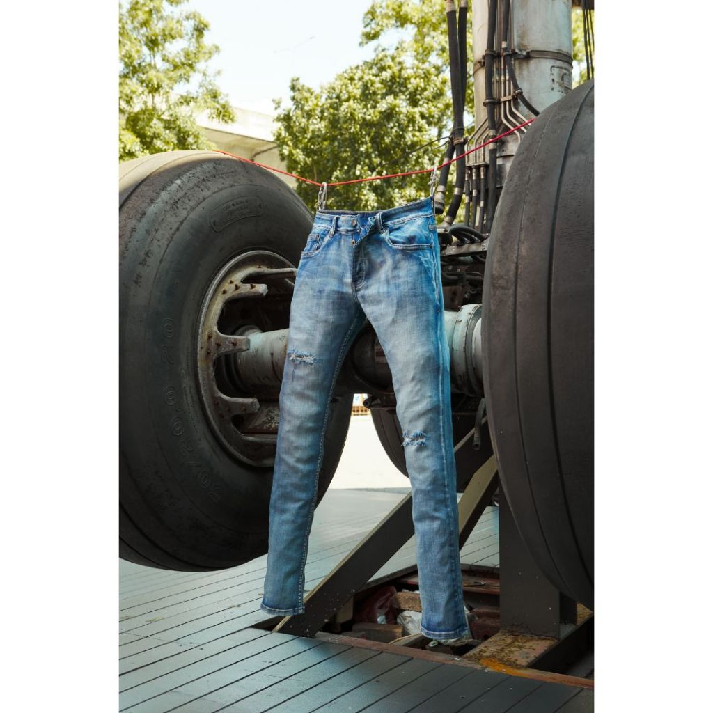 กางเกงยีนส์ผู้ชาย ทรงขาเดฟ Jack Russel Klassik J-799/2 Skinny Fit Light Blue