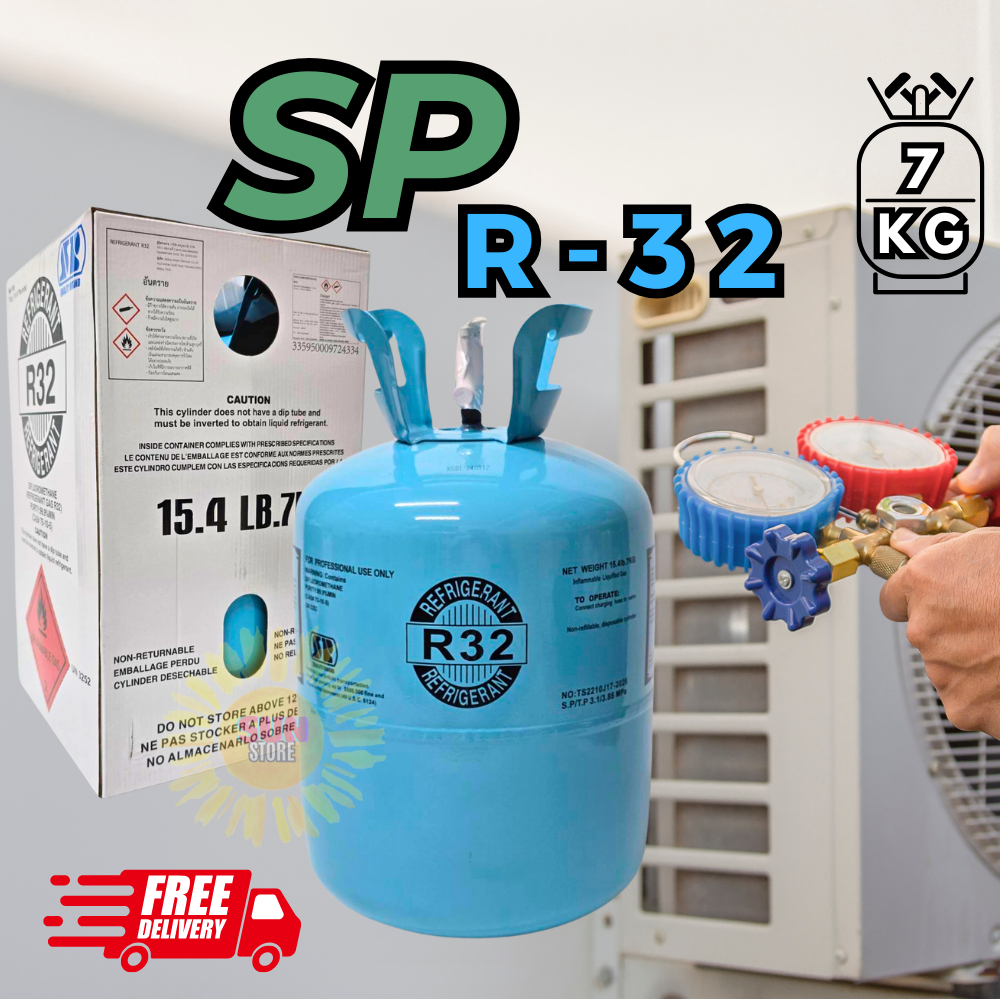 น้ำยาแอร์ R32 ยี่ห้อ SP ขนาดน้ำยา 7kg. ตรงปก100% ออกใบกำกับภาษีได้
