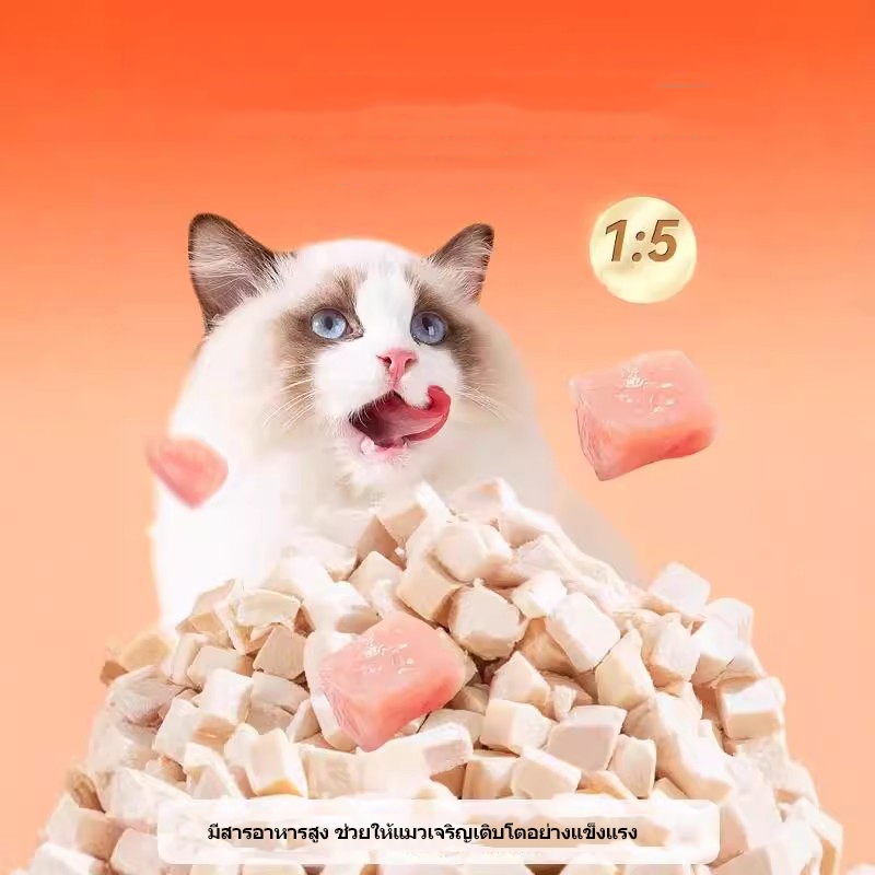 แถบแมวฟรี😻อกไก่ฟรีซดราย ขนมแมว อกไก่แมว ขนมแมวฟรีซดราย อกไก่ ขนมโปรตีน ฟรีซดราย 100% ขนมโปรตีน ไก่ฟรีซดราย มีหลายรสชาติ - รูปที่ 3