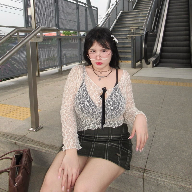 Scott Skirt กระโปรงทรงเอลายสก็อต🖤🖤 สม็อคยางด้านหลัง มีซับในกางเกง กระโปรงสาวอวบอ้วน | Geebeety - รูปที่ 6