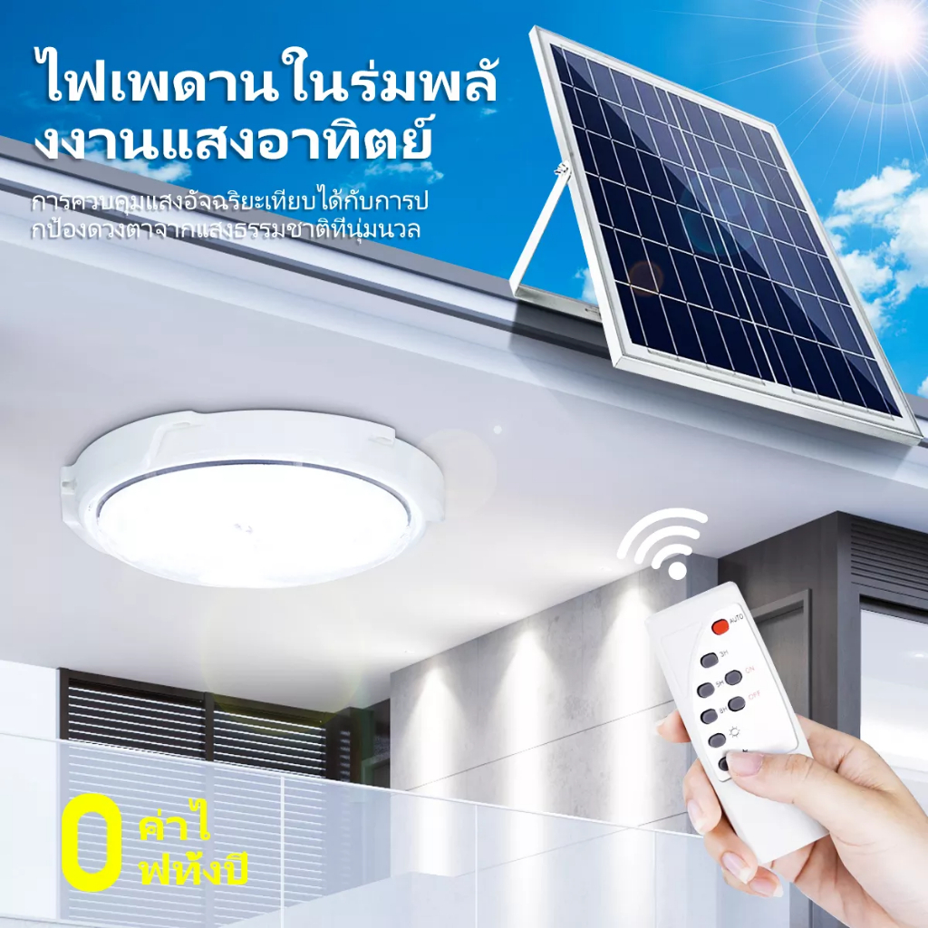 【ซื้อ1 แถม1】โคมไฟติดเพดาน 200000W ไฟโซล่าเซลล์ ไฟโซล่าเซลล ไฟ LED Solar light ไฟเพดาน ไฟเพดานบ้าน ไฟติดห้องนอน กันน้ำ - รูปที่ 5