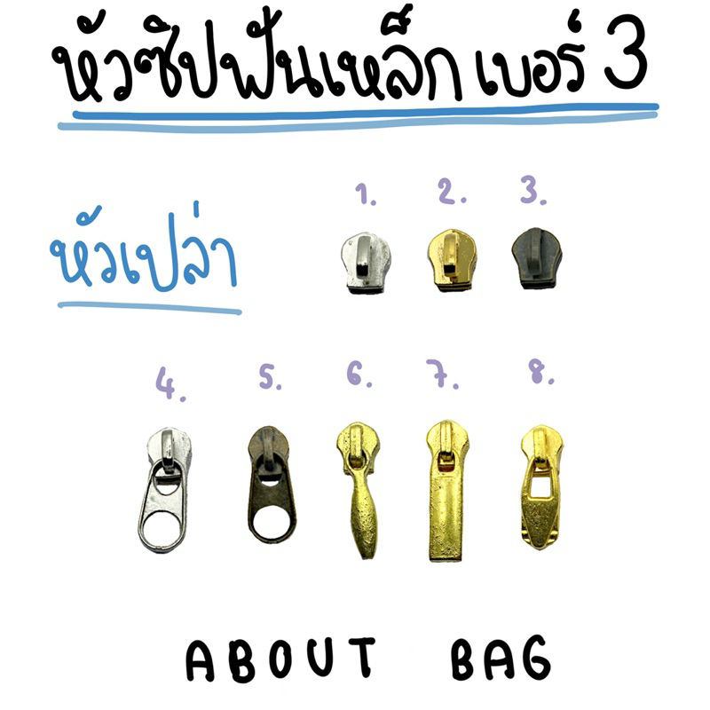 ( 10 ตัว ) หัวซิปฟันเหล็ก เบอร์  3  (ราคาปลีก) 👉🏻 ต้องการสินค้าจำนวนมากรบกวนทักแชท