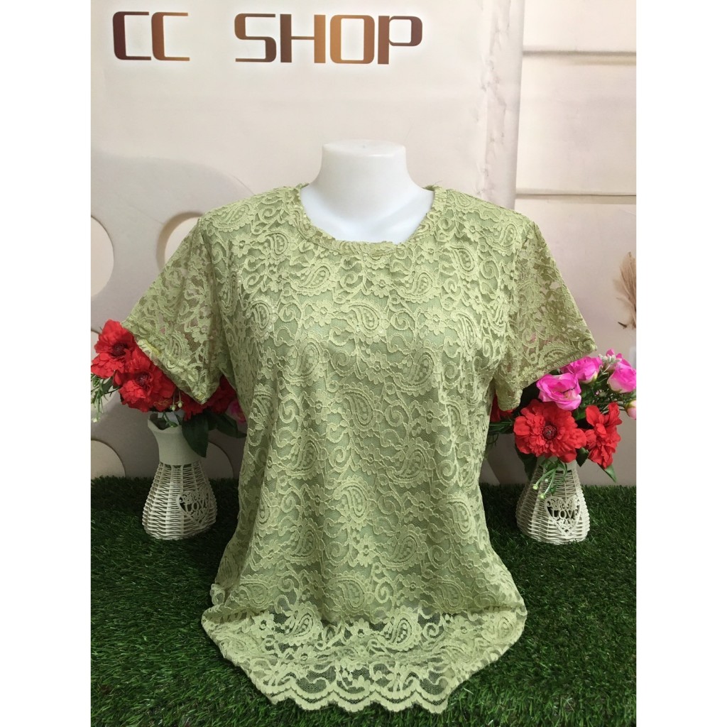 เสื้อลูกไม้ผู้หญิง เสื้อผ้าแฟชั่นสาวอวบ ออกงาน ใส่เที่ยว  อกฟรีไซส์ 32-40นิ้ว รุ่น40711-718