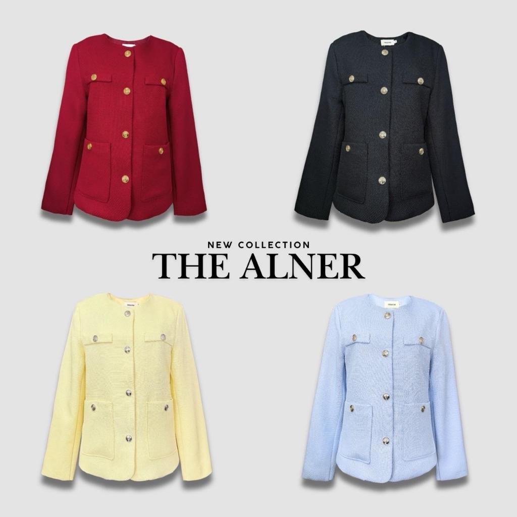 AN674 เสื้อแขนยาวทวิตแต่งกระดุมทอง The Alner Women Clothing ผู้หญิง