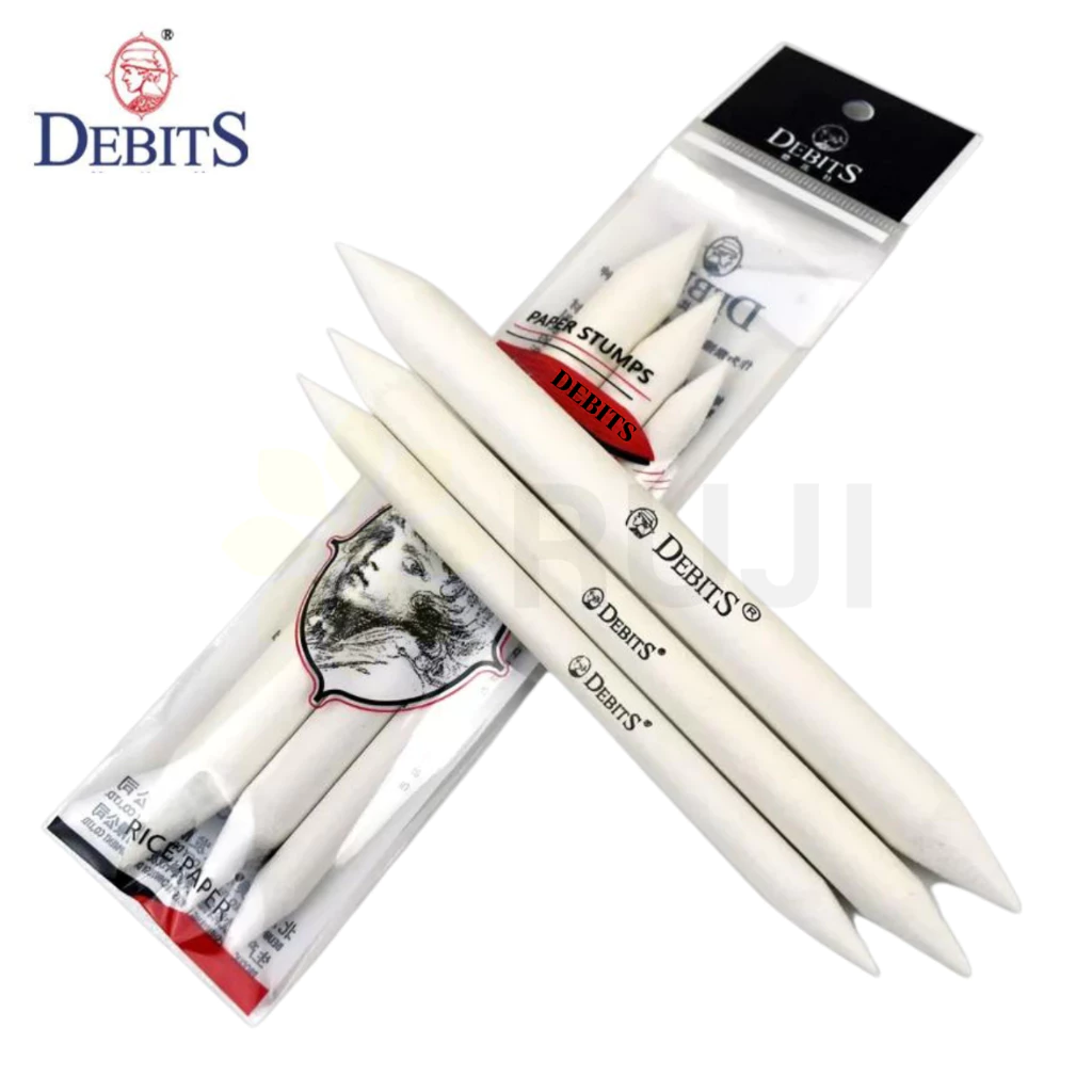DEBITS RJ-085 Paper Stumps Blender ดินสอเกลี่ยสี ชุด 3 ด้าม ใช้เกลี่ยสี ดินสอเบนดิ้ง เกลี่ยแกรไฟจ์ ชาโคล RUJI Official