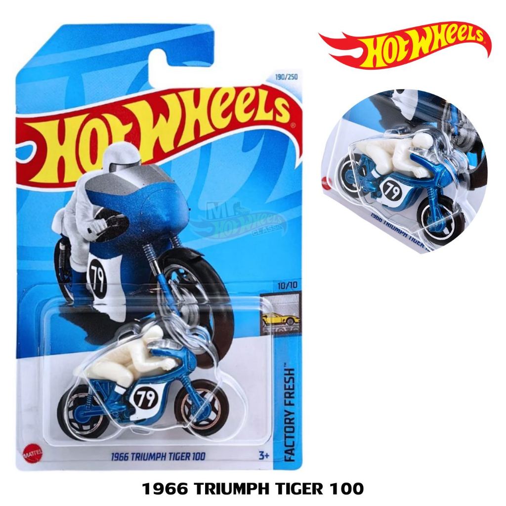 รถฮอตวิว - HOT WHEELS : TRIUMPH TIGER 100 โมเดลรถเหล็ก รถของเล่น ลิขสิทธิ์แท้100% BBC1