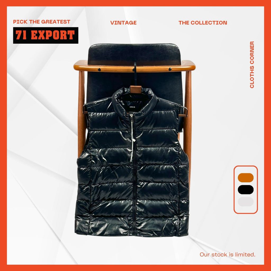 เสื้อกั๊กกันหนาว MNG สำหรับผู้ชาย แฟชั่นสายเที่ยว มีให้เลือก 2 สไตล์ มีฮู้ดและไม่มีฮู้ด unisex - รูปที่ 7