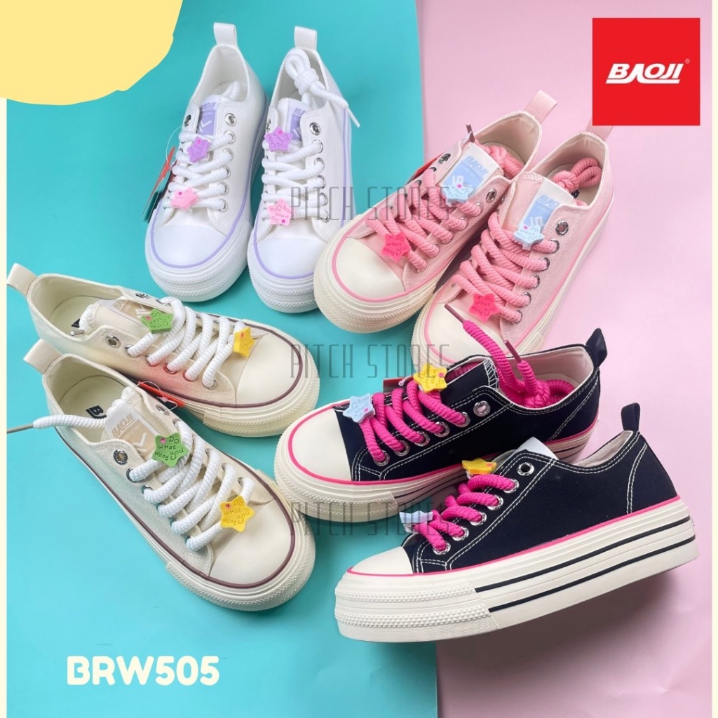 Baoji รองเท้าผ้าใบแฟชั่นแบบผูกเชือกผู้หญิง รุ่น BRW505 (37-41)
