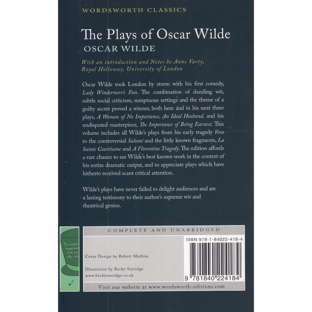 DKTODAY หนังสือ WORDSWORTH READERS:  THE PLAYS OF OSCAR WILDE - รูปที่ 2