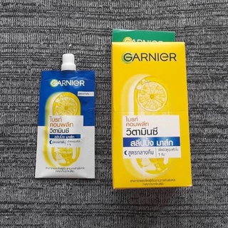 (1กล่องx6ซอง) GARNIGR การ์นิเย่ ไบรท์คอมพลีทสิตามินซี/ซากุระโกลว์ เซราไมด์ เซรั่ม-ครีม ทาหน้า SPF30PA+++