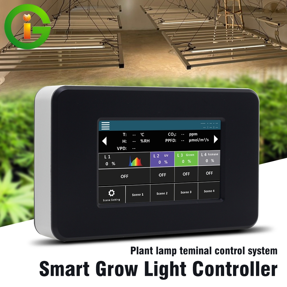 Smart Grow Controller หน้าจอสัมผัส LED เครื่องวัด อุณหภูมิในตัว ความชื้น ตัวจับเวลา เซ็นเซอร์ RS485