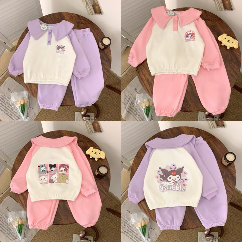 ชุดเซตลูกสาว ผ้าสำลีกันหนาว สกรีนหน้าหลัง น่ารักทั้ง 2 สี