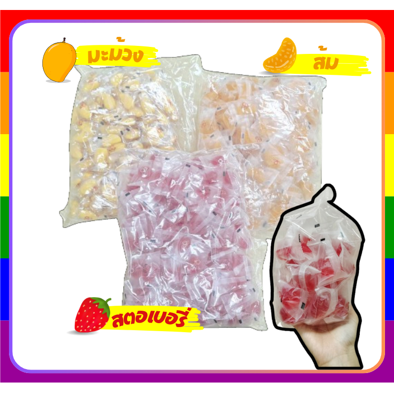 Jelly เยลลี่ผลไม้ 500g.เจลลี่ เยลลี่ส้ม สตอเบอรรี่ มะม่วง หลากรส วิตามินรวม พุดดี้ง เยลลี่ นึบหนับ