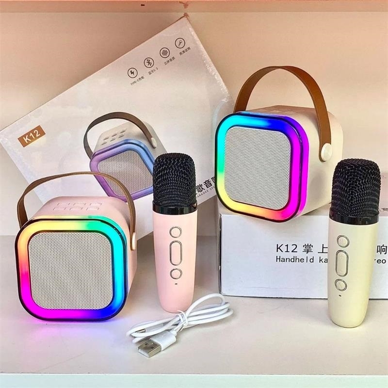 K12 ลําโพงคาราโอเกะ บลูทูธ ไร้สาย ขนาดเล็ก แบบพกพา ร้องเพลง ร้องเพลง กลางแจ้ง สําหรับเด็ก ร้องเพลง