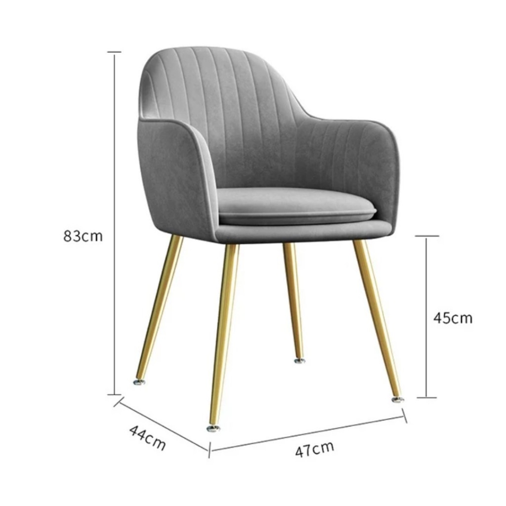 เก้าอี้ นั่งโต๊ะเครื่องแป้ง ดีไซน์สวย ขาเหล็กสีทองอย่างดี ดูสวยหรูมีไสตล์ รับน้ำหนัก 80 kg - รูปที่ 6