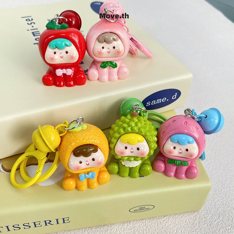 ในไทย-พร้อมส่ง พวงกุญแจ จี้น่ารักตุ๊กตาผลไม้ 3D สีแคนดี้ สไตล์เกาหลี เครื่องประดับแฟชั่น สําหรับกระเป๋านักเรียน Unisex-M