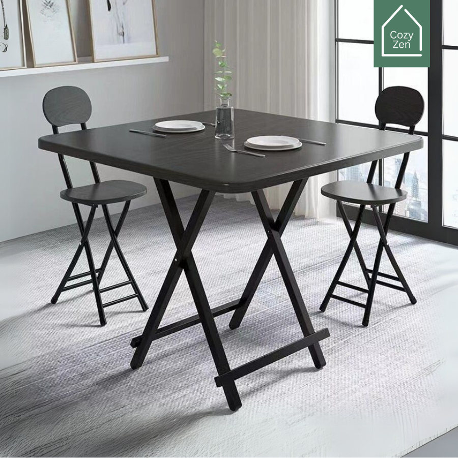 CozyZen โต๊ะกินข้าวพับได้ ขนาด 80x80ซม. รับน้ำหนักได้ถึง 100 กก. พับเก็บได้ง่าย Foldable Table