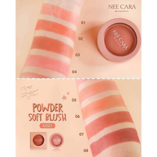 NEE CARA POWDER SOFT BLUSH N320 นีคาร่า บลัชออน ปัดแก้ม เนื้อฝุ่น เกลี่ยง่าย ติดทนยานนาน